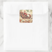 /grillig/santa/kerst vierkante sticker (Tas)