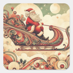 /grillig/santa/kerst vierkante sticker