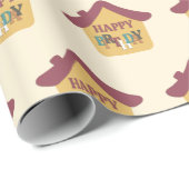 grillig Schattige Gezellig huis Verjaardags Wrappi Cadeaupapier (Rol Hoek)