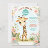 grillig Schattige Giraffe verjaardagsfeestje Kaart (Voorkant)