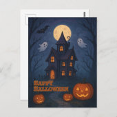 grillig Schattige spookachtig spookhuis | Hallowee Briefkaart (Voorkant / Achterkant)