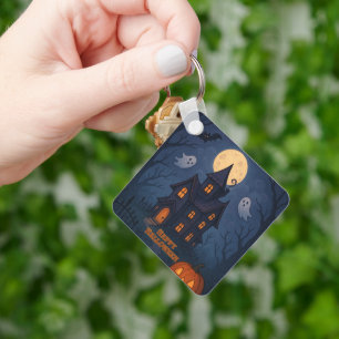 grillig Schattige spookachtig spookhuis   Hallowee Sleutelhanger