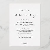 grillig schrift | Chic Photo Afstuderen Gold Folie Uitnodiging (Achterkant)