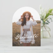 grillig schrift | Chic Photo Graduation Party Kaart (Staand voorkant)