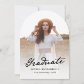 grillig schrift | Chic Photo Graduation Party Kaart (Voorkant)