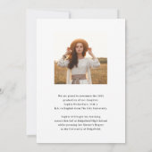 grillig schrift | Chic Twee Foto Afstuderen Aankondiging (Achterkant)