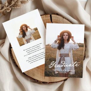 grillig schrift   Chic Twee Foto Afstuderen Aankondiging
