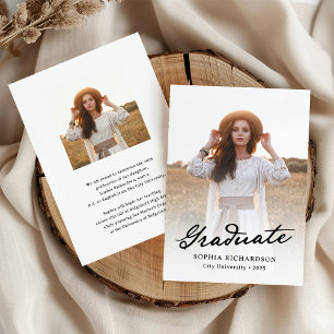 grillig schrift   Chic Twee Foto Afstuderen Aankondiging