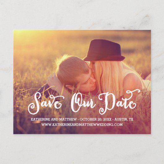 grillig schrift | Het Briefkaart Datum opslaan (Voorkant)