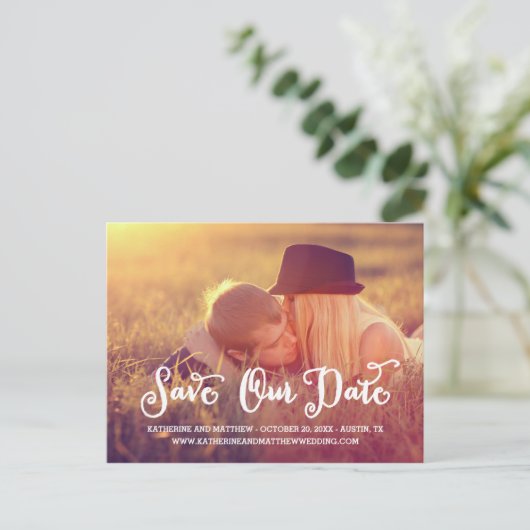 grillig schrift | Het Briefkaart Datum opslaan (Staand voorkant)