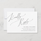 grillig schrift | Horizontale QR-Code RSVP-kaart RSVP Kaartje (Voorkant)