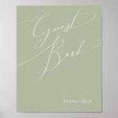 Grillig schrift | Saliegroen gastboek teken Poster (Voorkant)