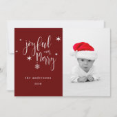 grillig script vrolijke en vrolijke kerst Kaart (Voorkant)