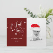 grillig script vrolijke en vrolijke kerst Kaart (Staand voorkant)