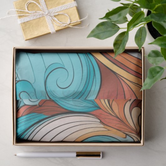 Grillig Sinaasappel | Bondi Blue | draaibare ontko Tissuepapier (Geschenk)