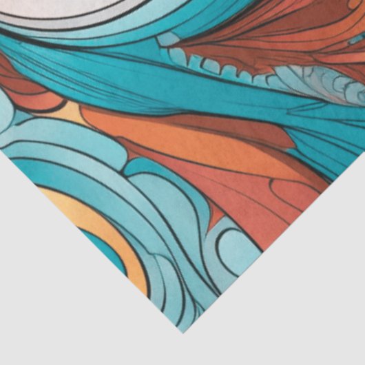 Grillig Sinaasappel | Bondi Blue | draaibare ontko Tissuepapier (Detail)