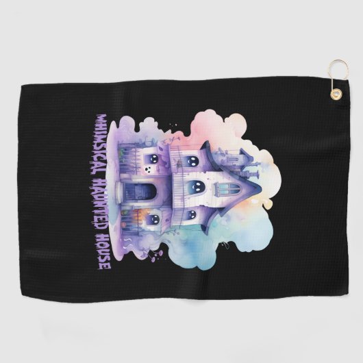 grillig spookhuis golfhanddoek (Horizontaal)