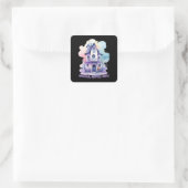 grillig spookhuis vierkante sticker (Tas)