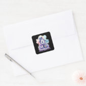 grillig spookhuis vierkante sticker (Envelop)