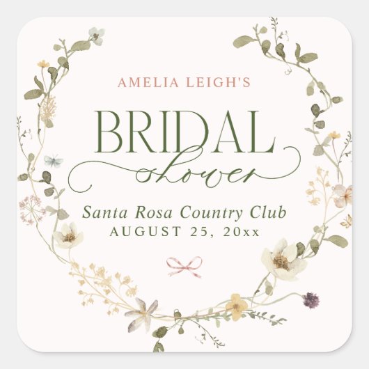 Grillig Sprookjestuin & Strikken Bruidsmeisjesfees Vierkante Sticker (Voorkant)