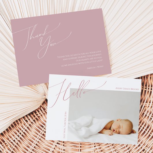 grillig stoffig Roos dank je wel Baby Aankondiging