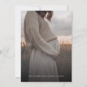 grillig stoffig Roos | Foto Baby shower Kaart (Achterkant)