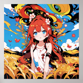 grillig tarweveldmeisje poster