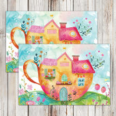 GRILLIG THEE CUP HUIS DECOUPAGE TISSUEPAPIER