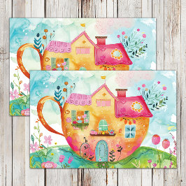 GRILLIG THEE CUP HUIS DECOUPAGE TISSUEPAPIER