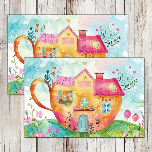 GRILLIG THEE CUP HUIS DECOUPAGE TISSUEPAPIER