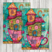 GRILLIG THEE CUP HUIS DECOUPAGE TISSUEPAPIER