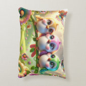 Grillig Trio van Lente Zangvogels Accent Kussen (Achterkant (Verticaal))