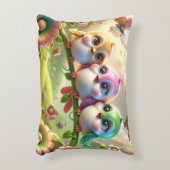 Grillig Trio van Lente Zangvogels Accent Kussen (Voorkant(Verticaal))