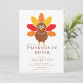 grillig turkije Thanksgiving uitnodiging (Staand voorkant)