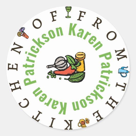 grillig "uit de keuken van" Sticker Sjabloon (Voorkant)