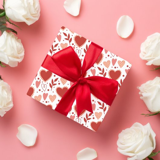 grillig Valentijn hartpatroon Cadeaupapier