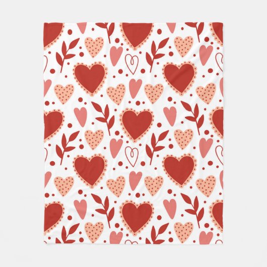 grillig Valentijn hartpatroon Fleece Deken (Voorkant)