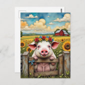 grillig varken briefkaart (Voorkant / Achterkant)