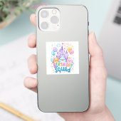 grillig verjaardagsfeest Shirt | Kasteel en ballon Sticker (Telefoon)