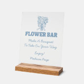 Grillig Vers Van De Markt Blauwe Bruidsdouche Acryl Bord (Hoek)