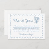 Grillig Vers Van De Markt Blauwe Bruidsdouche Bedankkaart (Voorkant / Achterkant)