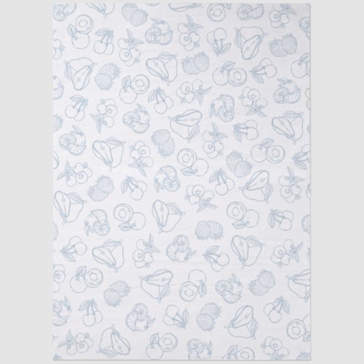 Grillig Vers Van De Markt Blauwe Bruidsdouche Tissuepapier (Voorkant)