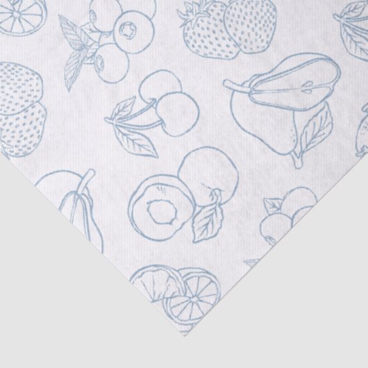 Grillig Vers Van De Markt Blauwe Bruiloftsdouche Tissuepapier (Detail)