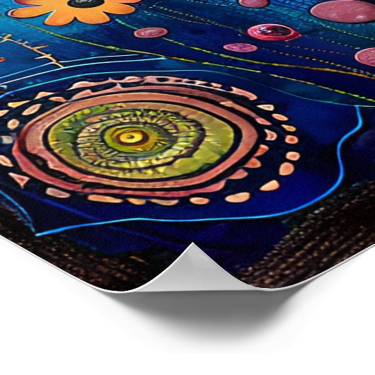 GRILLIG VOGEL- EN BLOEMIG POSTER (Hoek)