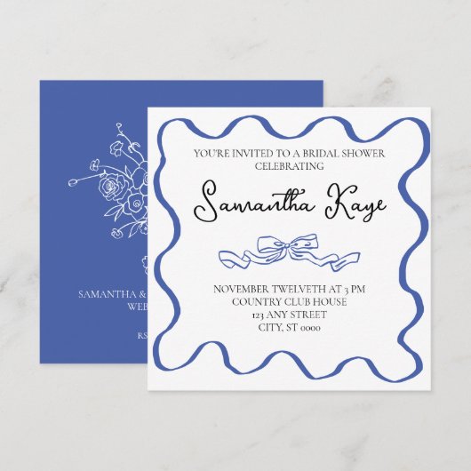 grillig Vrijgezellenfeest uitnodigen | De knoop va Kaart (Voorkant / Achterkant)