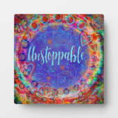 grillig vrolijk opbeurende plezier niet te stoppen fotoplaat (Voorkant)