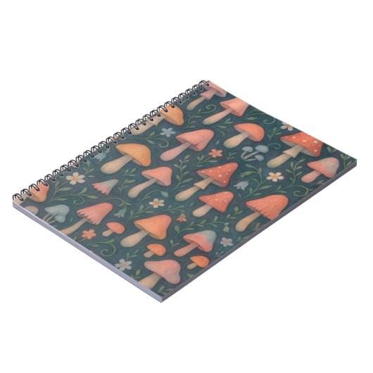 grillig Waterverf paddenstoelenpatroon Notitieboek (Linkerzijde)