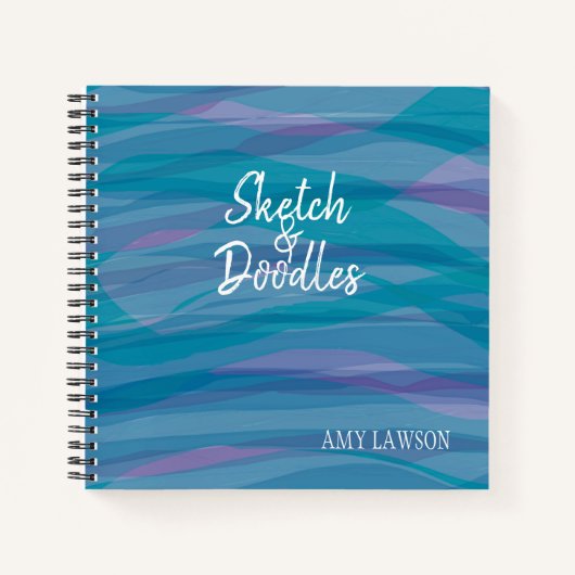 grillig Waterverf patroon op maat Notitieboek (Voorkant)