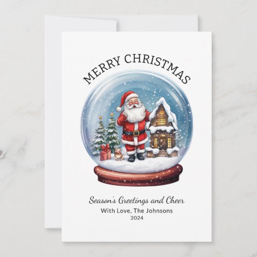 grillig Wereldbol van sneeuw vrolijk kerstfeest Feestdagenkaart (Voorkant)