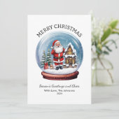 grillig Wereldbol van sneeuw vrolijk kerstfeest Feestdagenkaart (Staand voorkant)